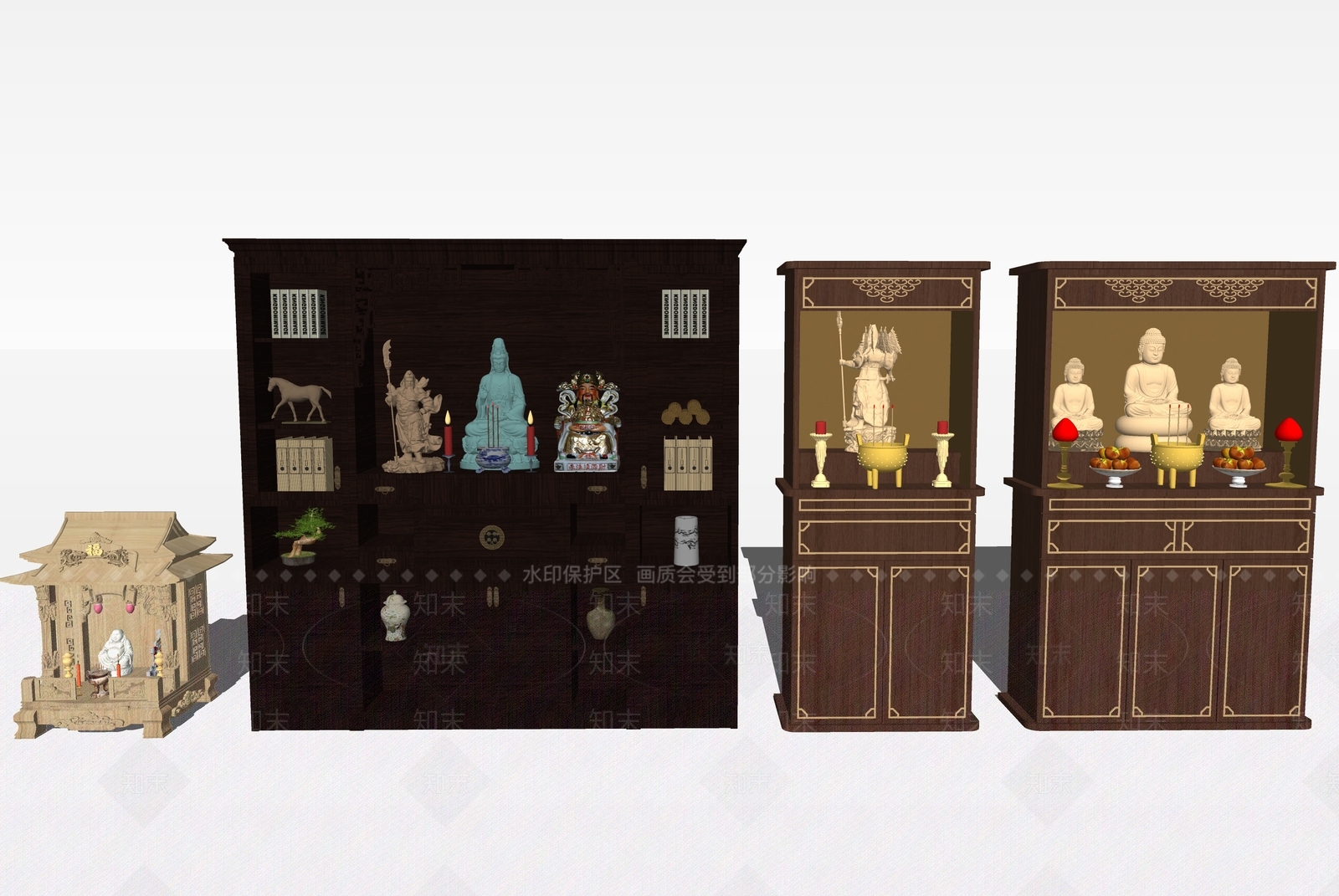 中式佛龛SU模型下载【ID:1158637728】