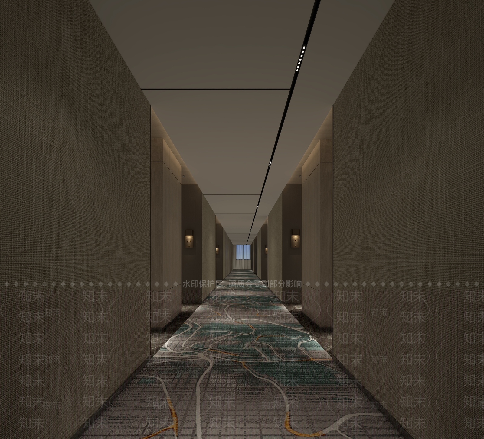 现代酒店过道3D模型下载【ID:1158640624】_知末3d模型网