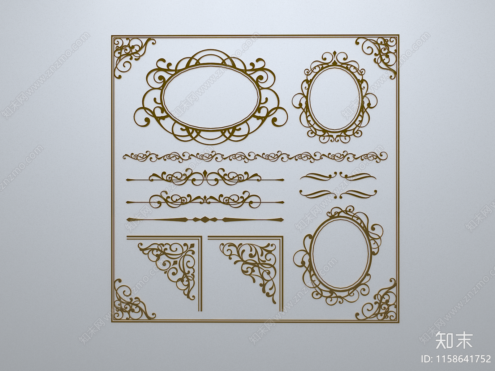 法式雕花3D模型下载【ID:1158641752】