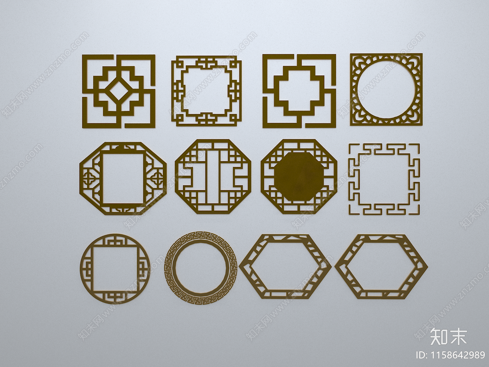 新中式雕花3D模型下载【ID:1158642989】