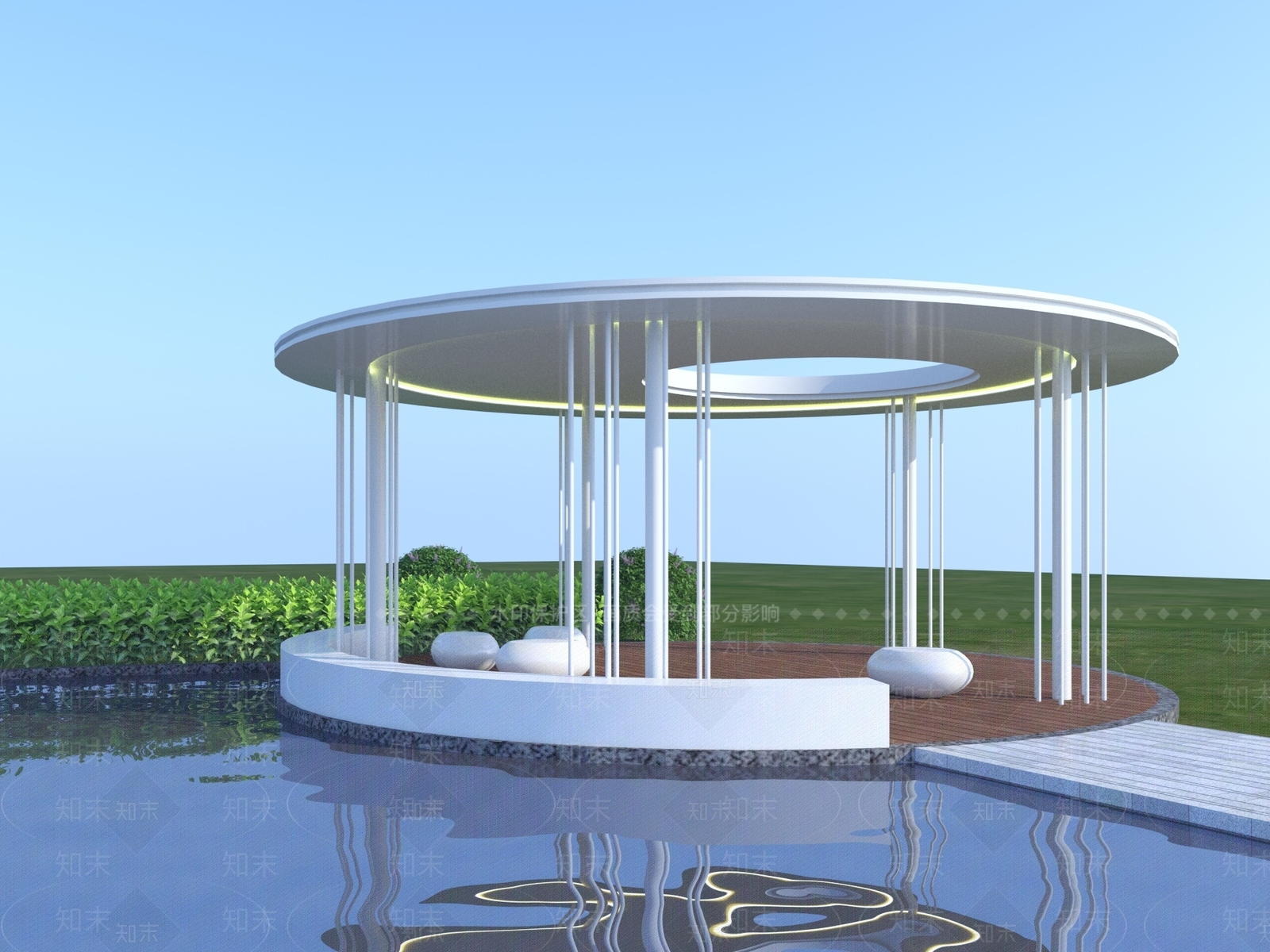 现代景观廊架3D模型下载【ID:1158643806】