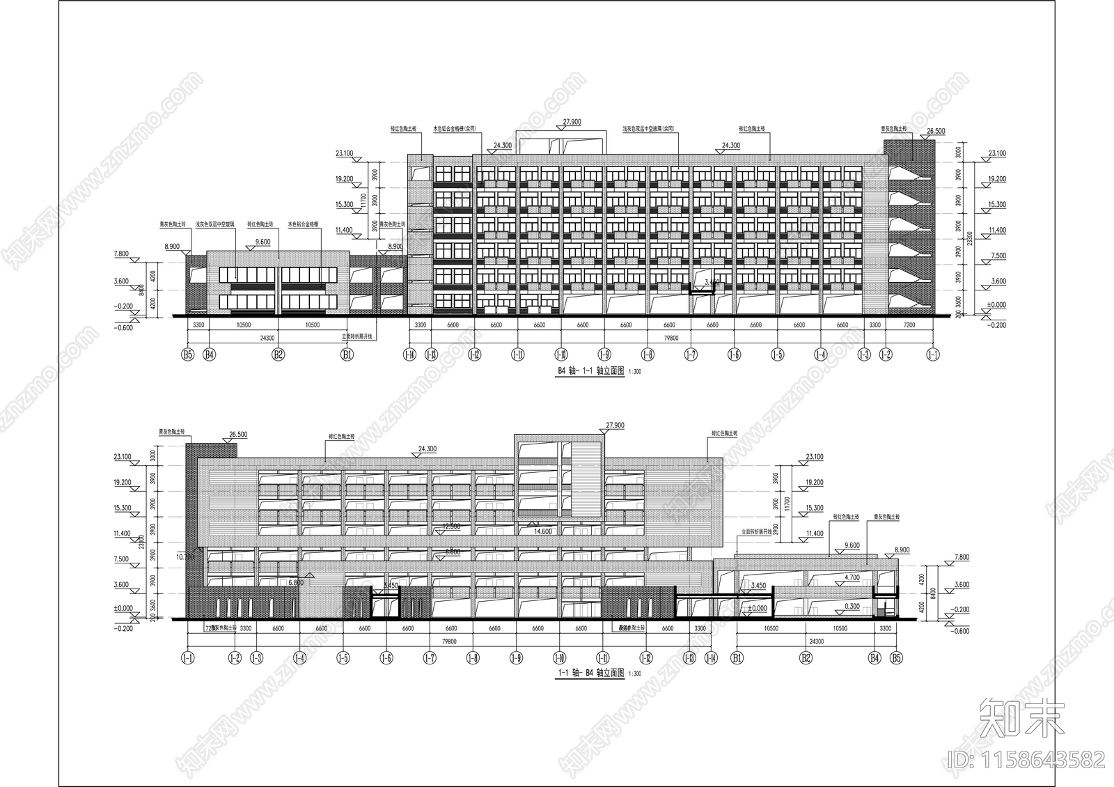 教学楼建筑图cad施工图下载【ID:1158643582】
