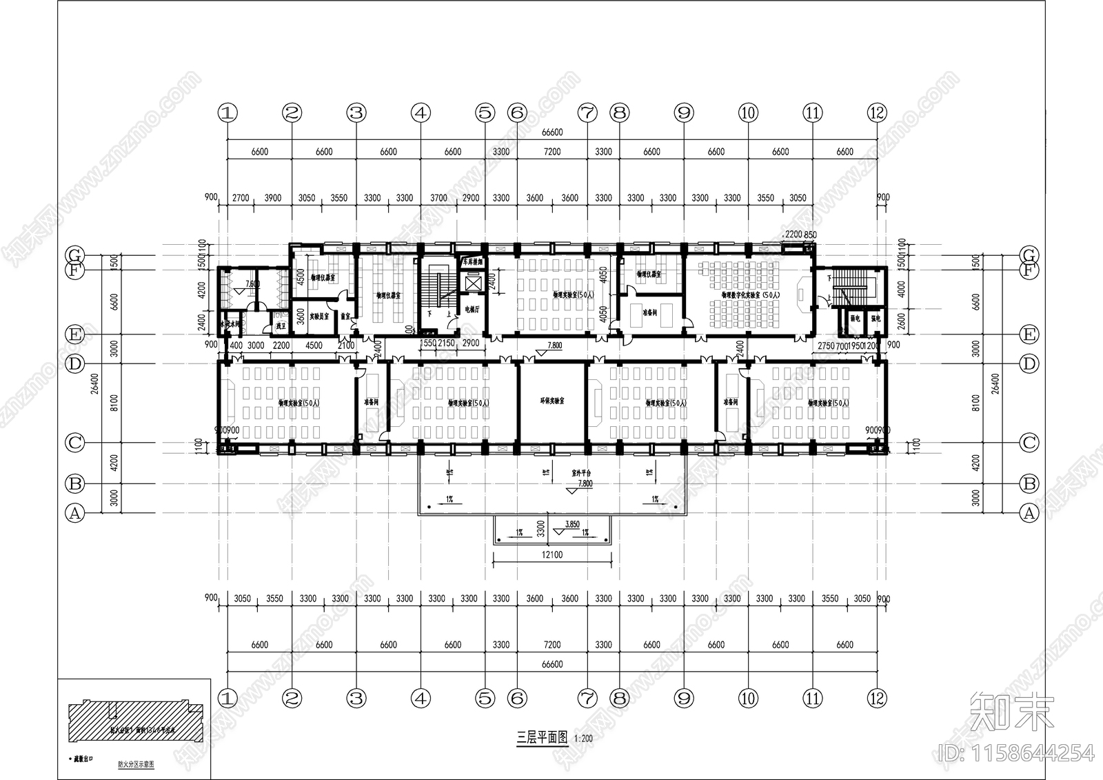 学校实验楼建筑图cad施工图下载【ID:1158644254】