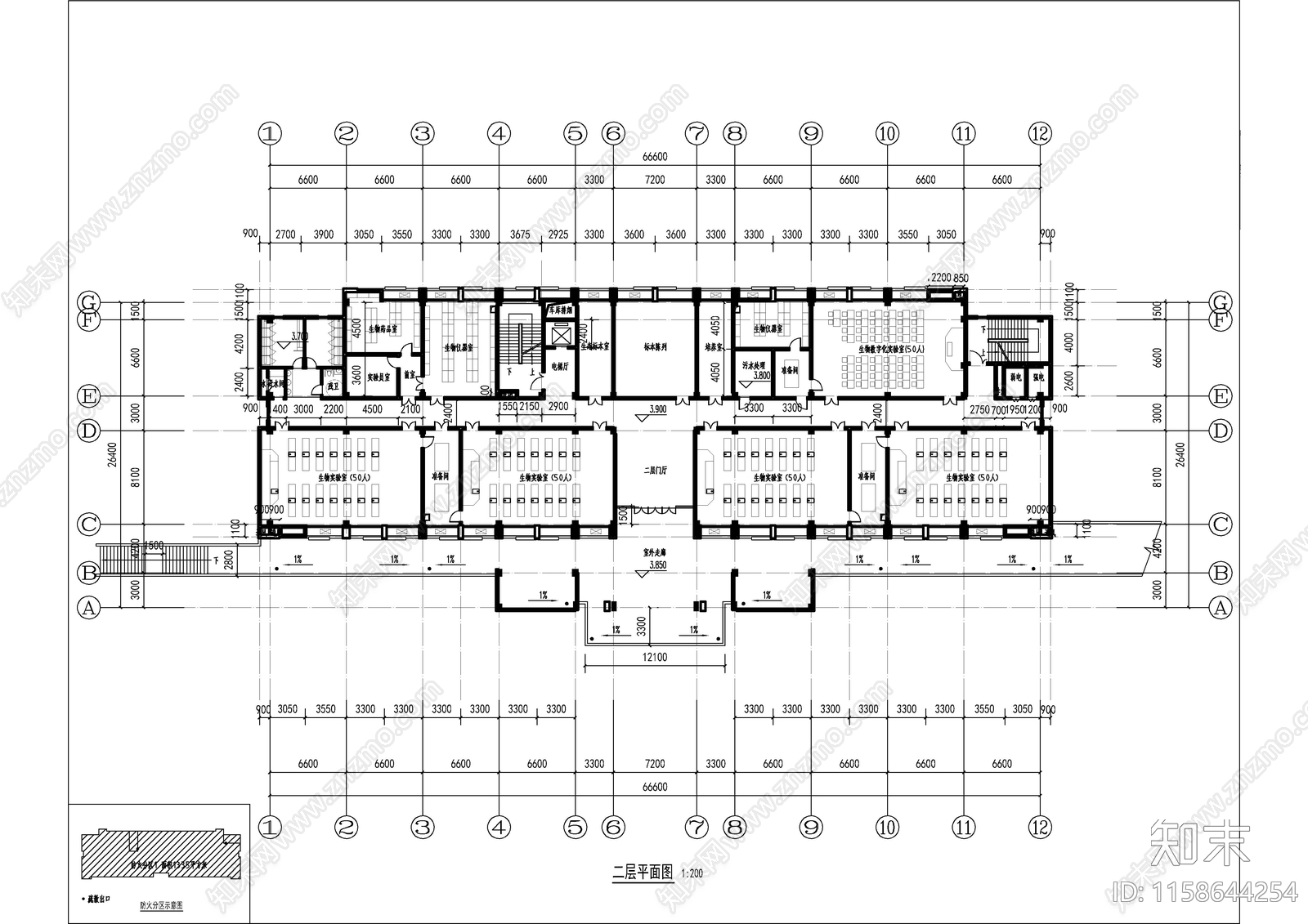 学校实验楼建筑图cad施工图下载【ID:1158644254】