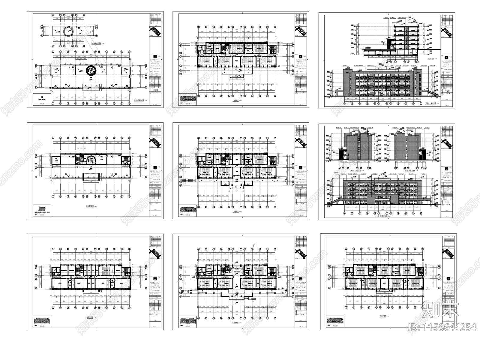 学校实验楼建筑图cad施工图下载【ID:1158644254】