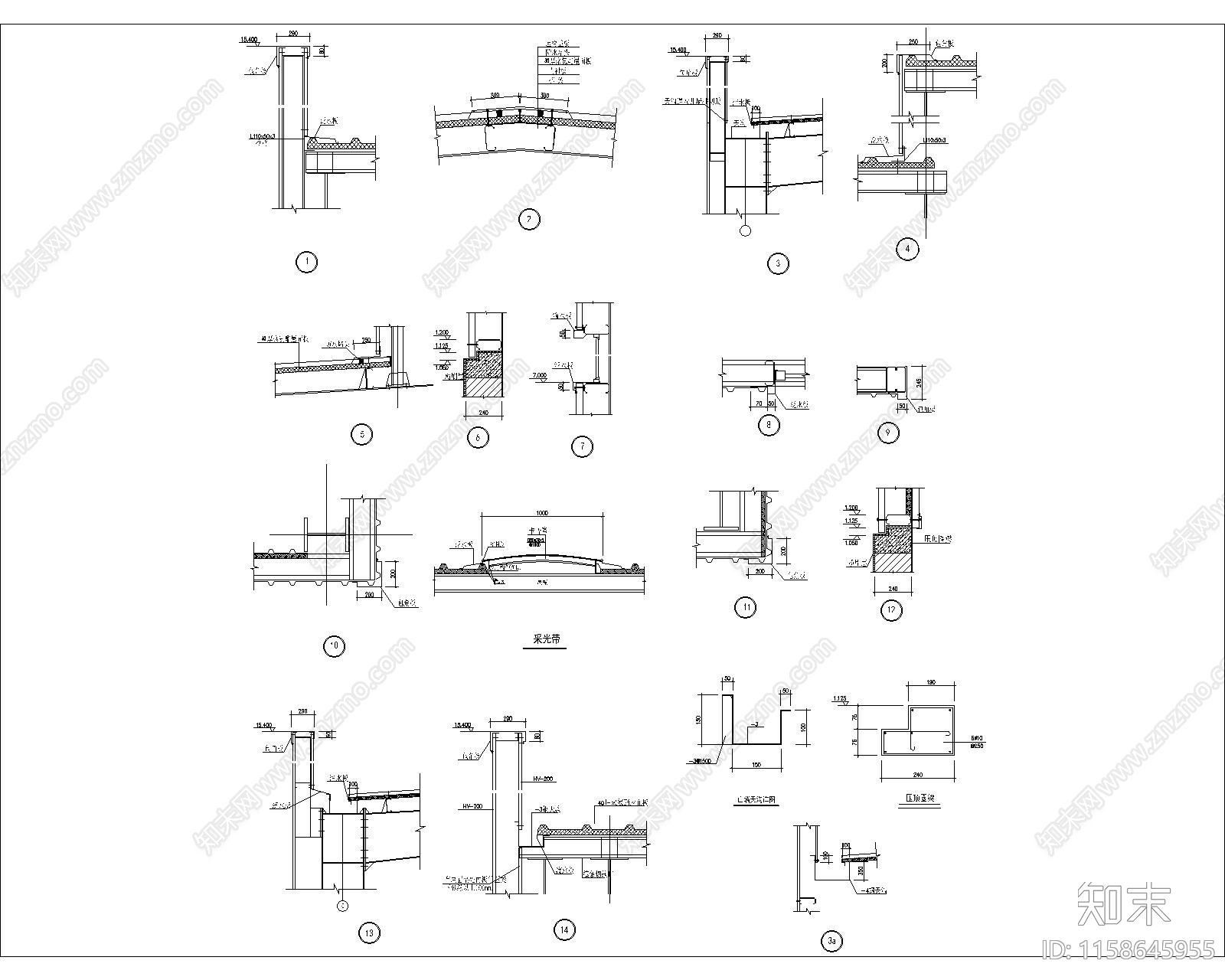 钢结构泛水节点1施工图下载【ID:1158645955】