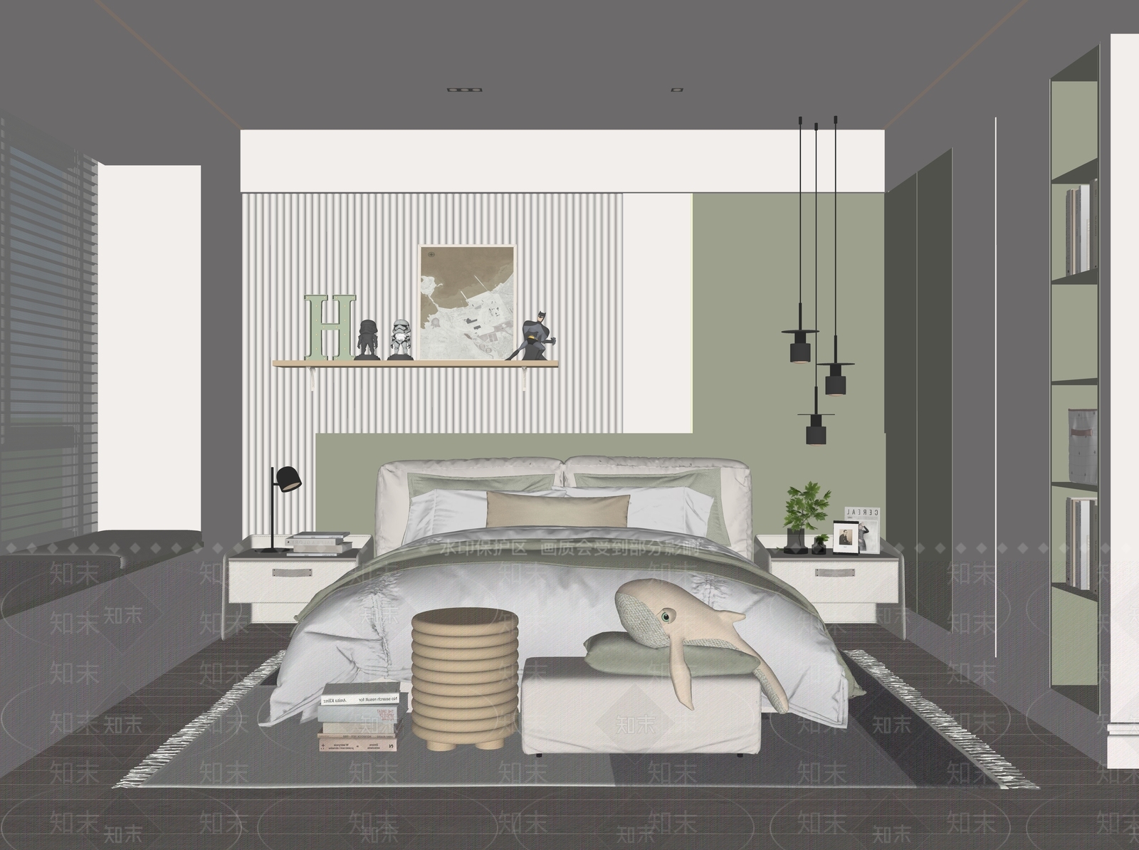 现代儿童房SU模型下载【ID:1158646829】