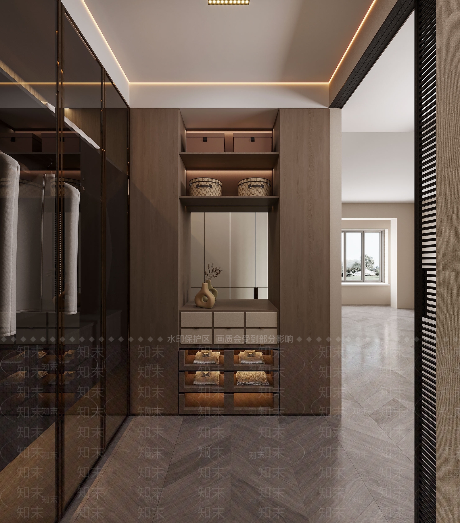 现代衣帽间3D模型下载【ID:1158649445】