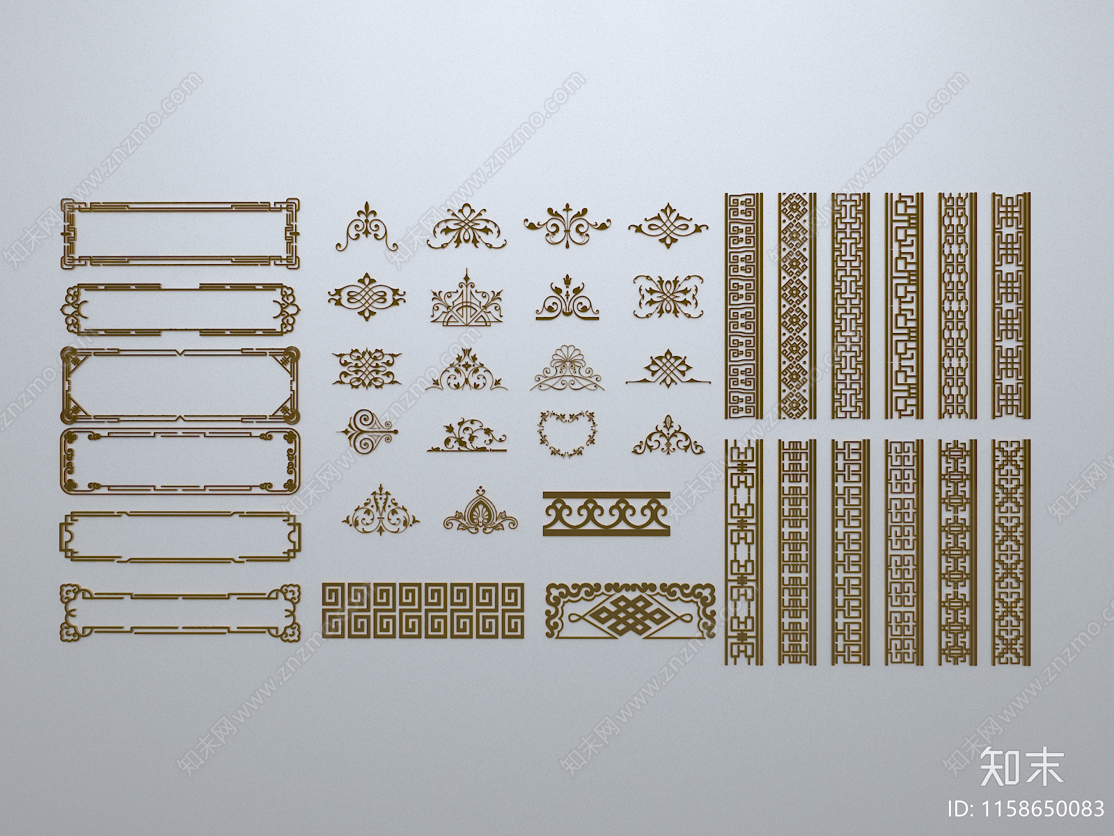 新中式雕花3D模型下载【ID:1158650083】