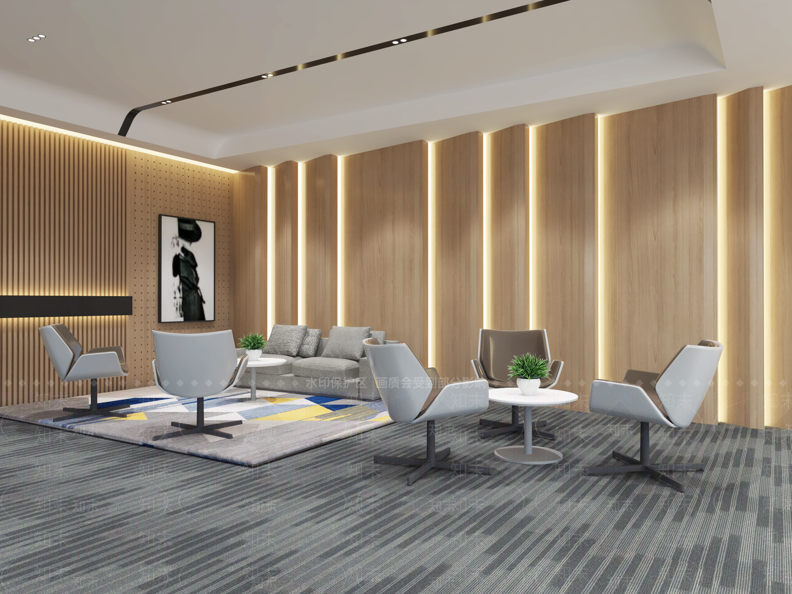 现代休息区3D模型下载【ID:1158650606】