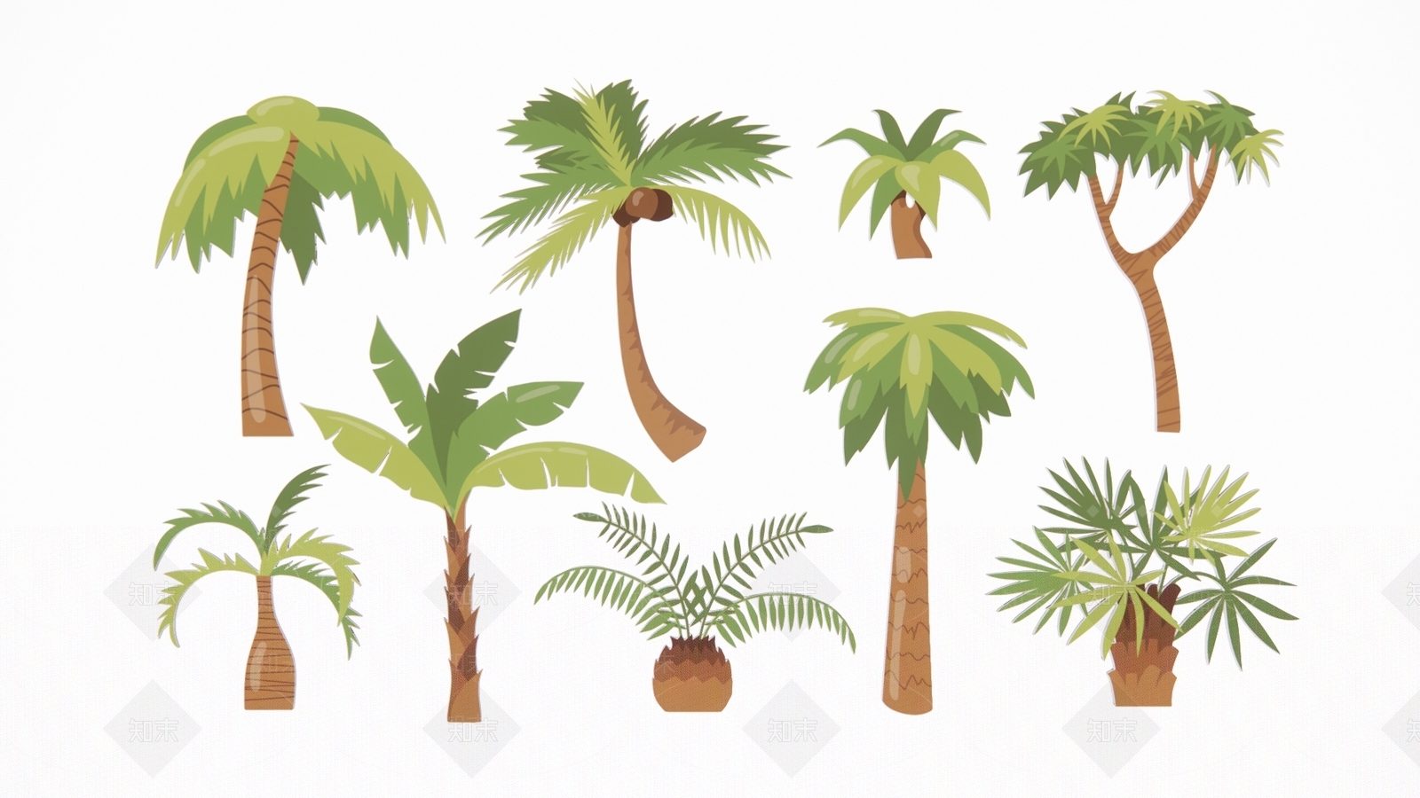 2D现代棕榈树剪影SU模型下载【ID:1158652806】