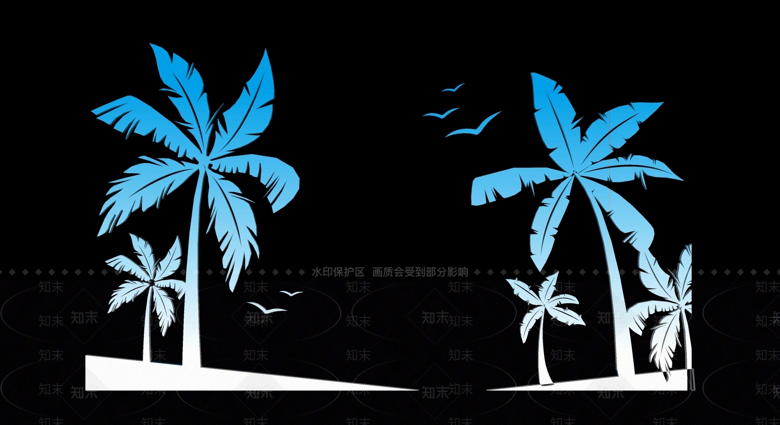 现代剪影SU模型草图