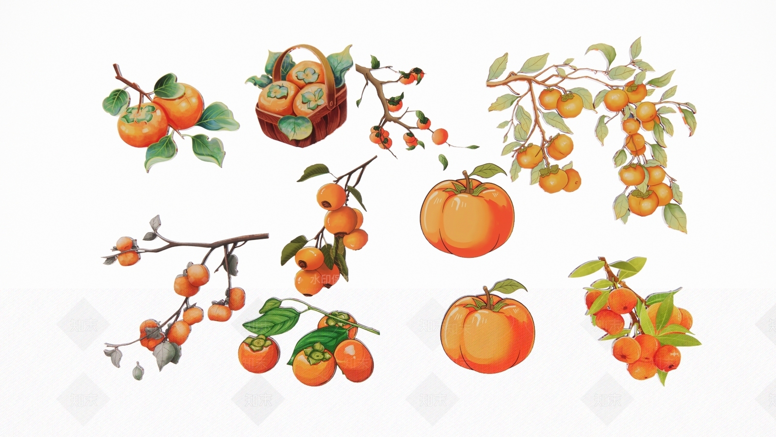 2D现代果树柿子剪影SU模型下载【ID:1158653342】