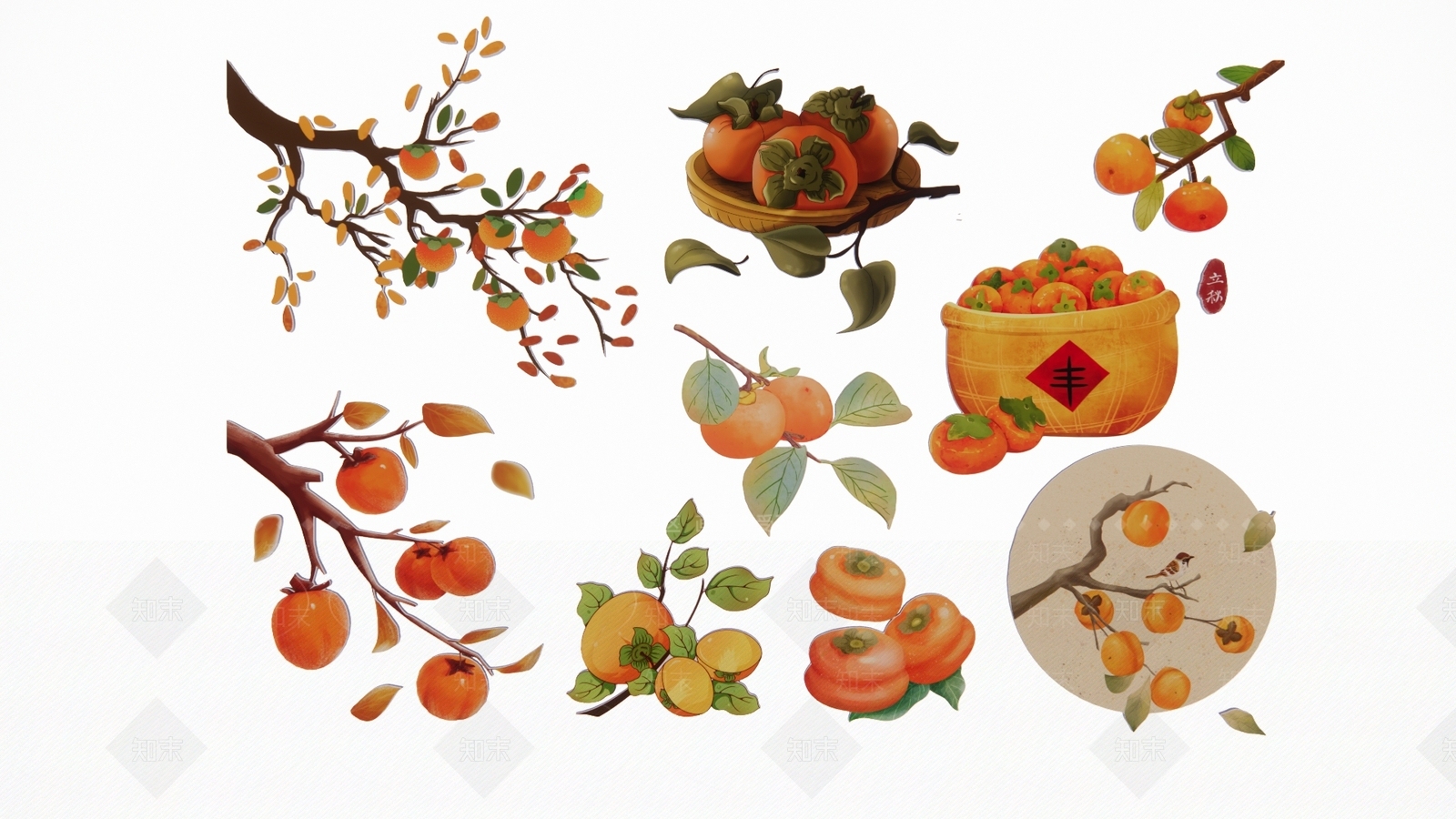 现代果树柿子剪影3D模型下载【ID:1158654216】