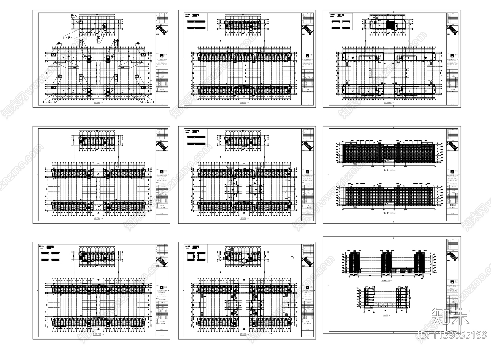 学生宿舍楼建筑图cad施工图下载【ID:1158655199】