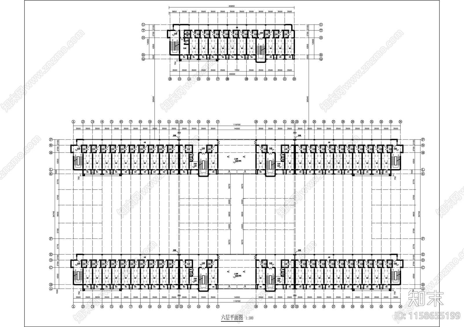 学生宿舍楼建筑图cad施工图下载【ID:1158655199】