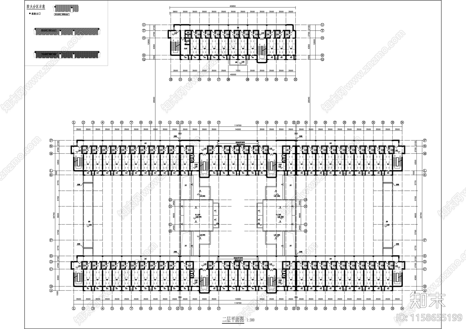 学生宿舍楼建筑图cad施工图下载【ID:1158655199】