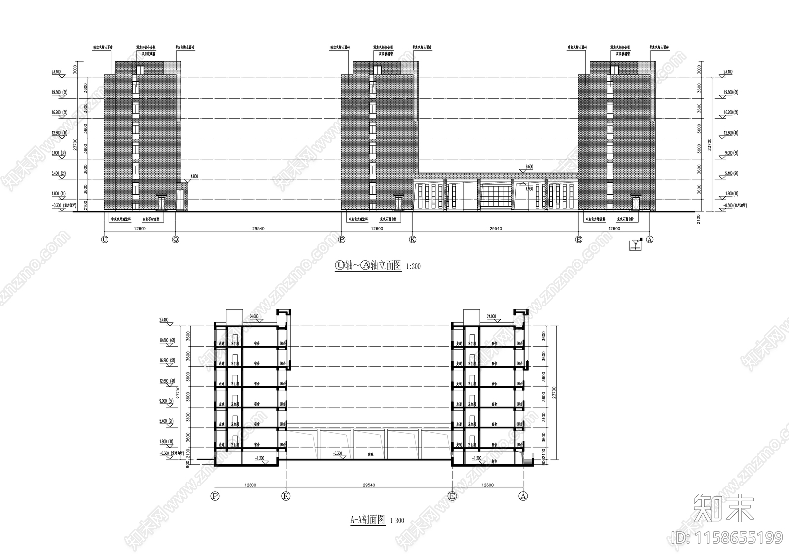 学生宿舍楼建筑图cad施工图下载【ID:1158655199】