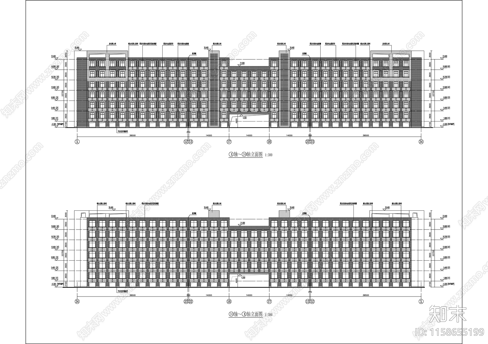 学生宿舍楼建筑图cad施工图下载【ID:1158655199】