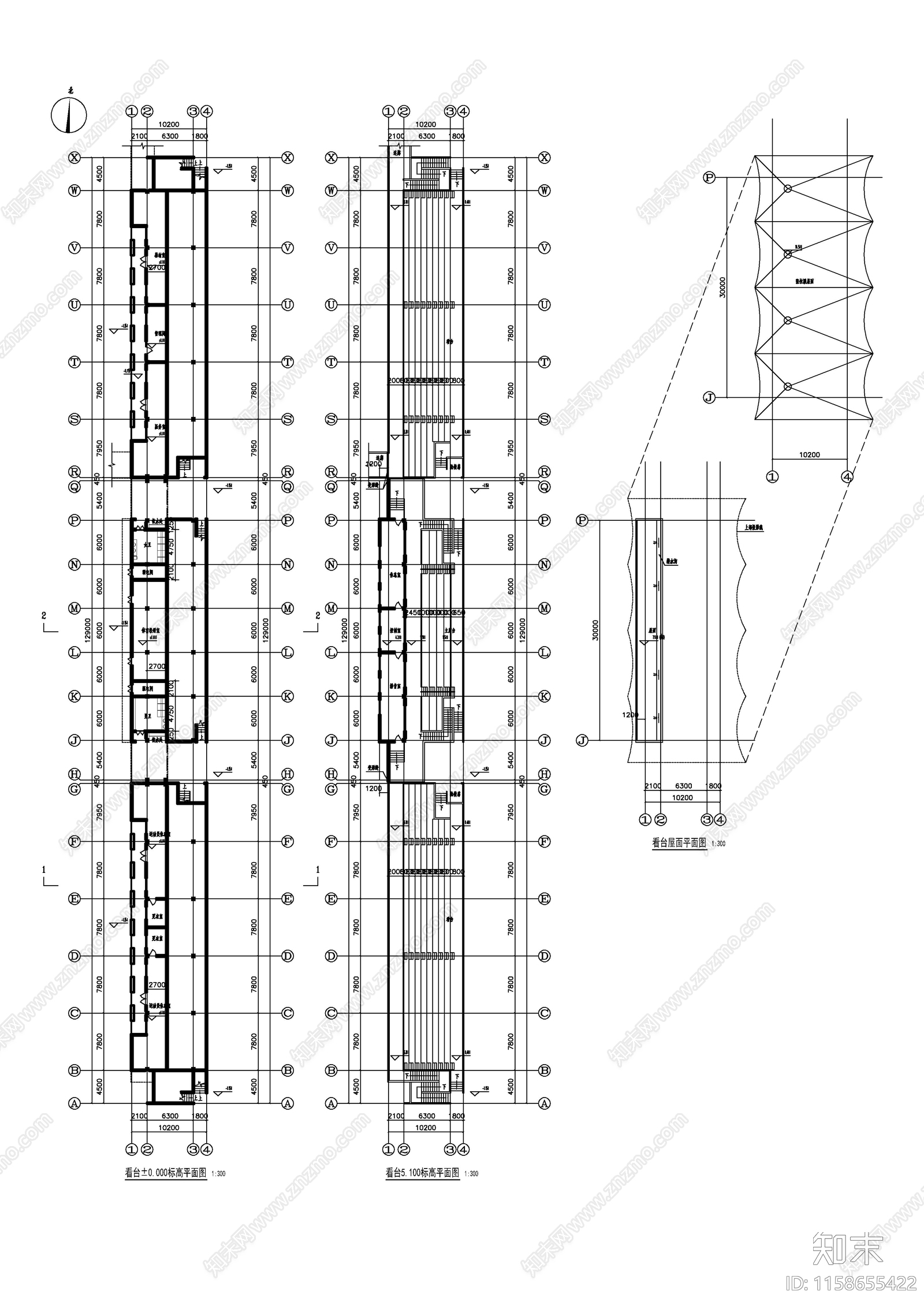 田径场主席看台建筑图cad施工图下载【ID:1158655422】