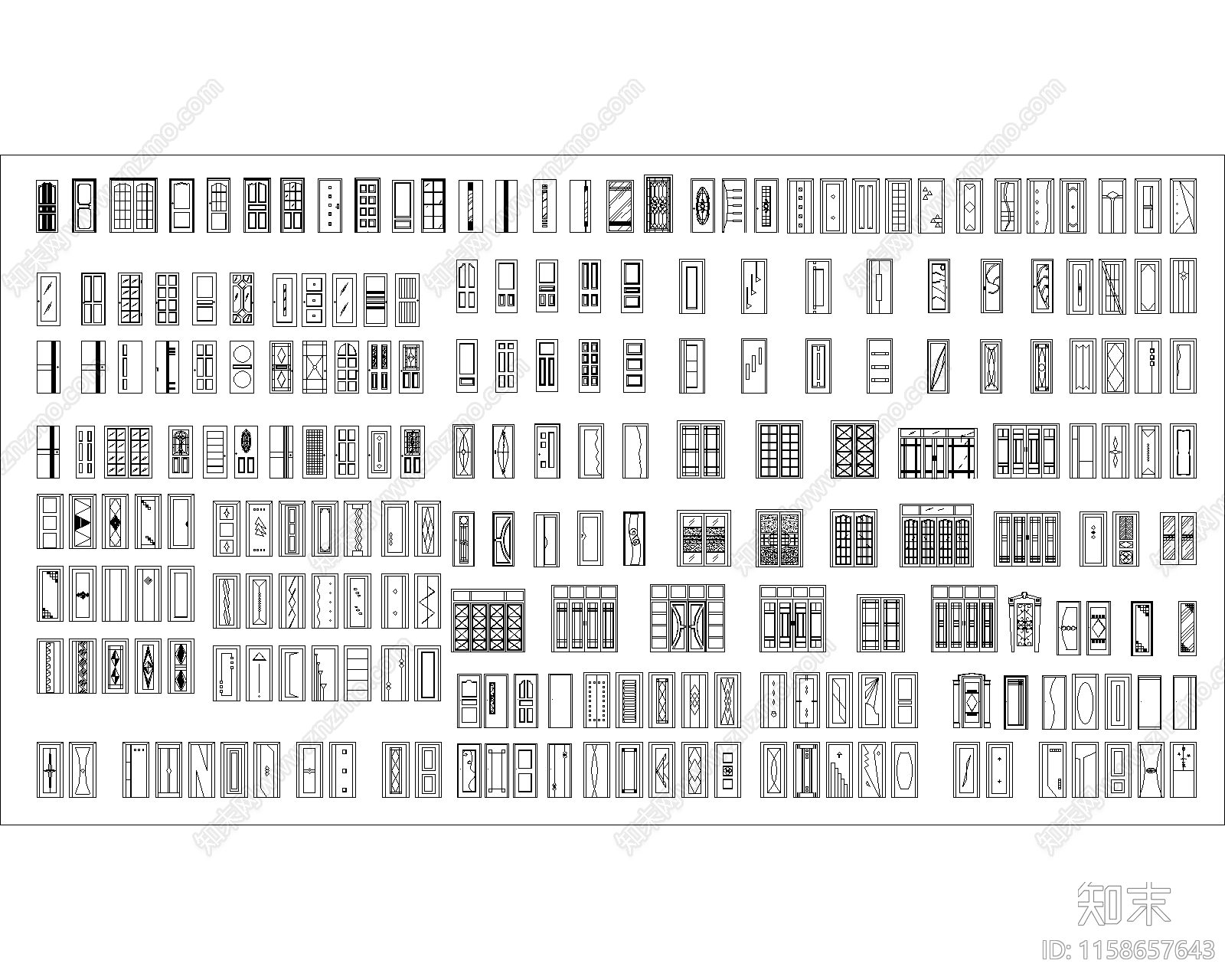 历史最全各种门集合施工图下载【ID:1158657643】