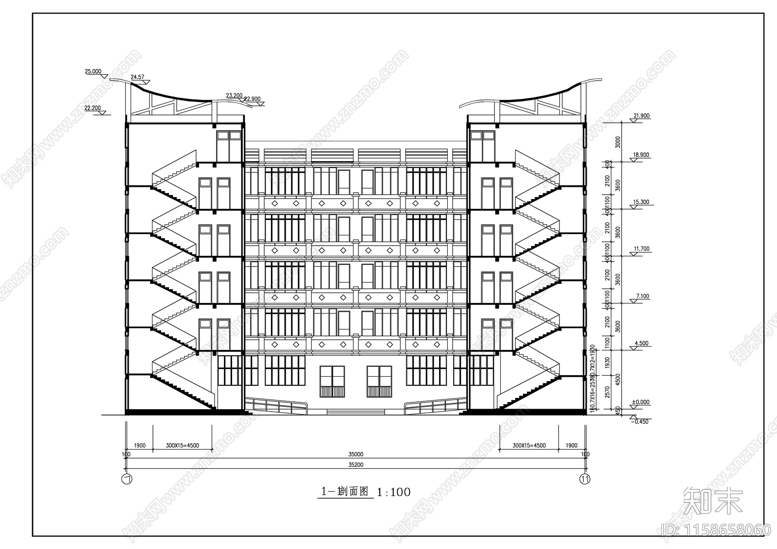 小学教学楼建cad施工图下载【ID:1158658060】