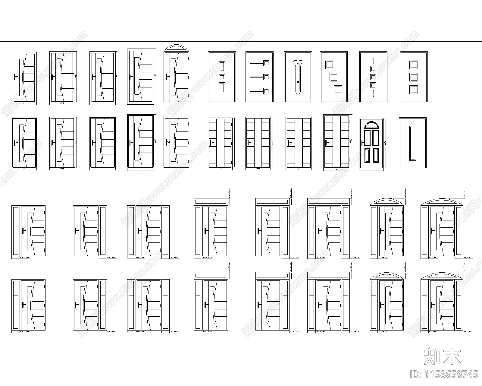 门的素材施工图下载【ID:1158658745】
