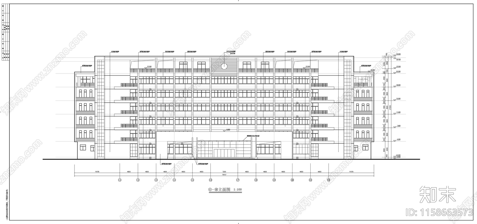 消防大队教学楼cad施工图下载【ID:1158663573】