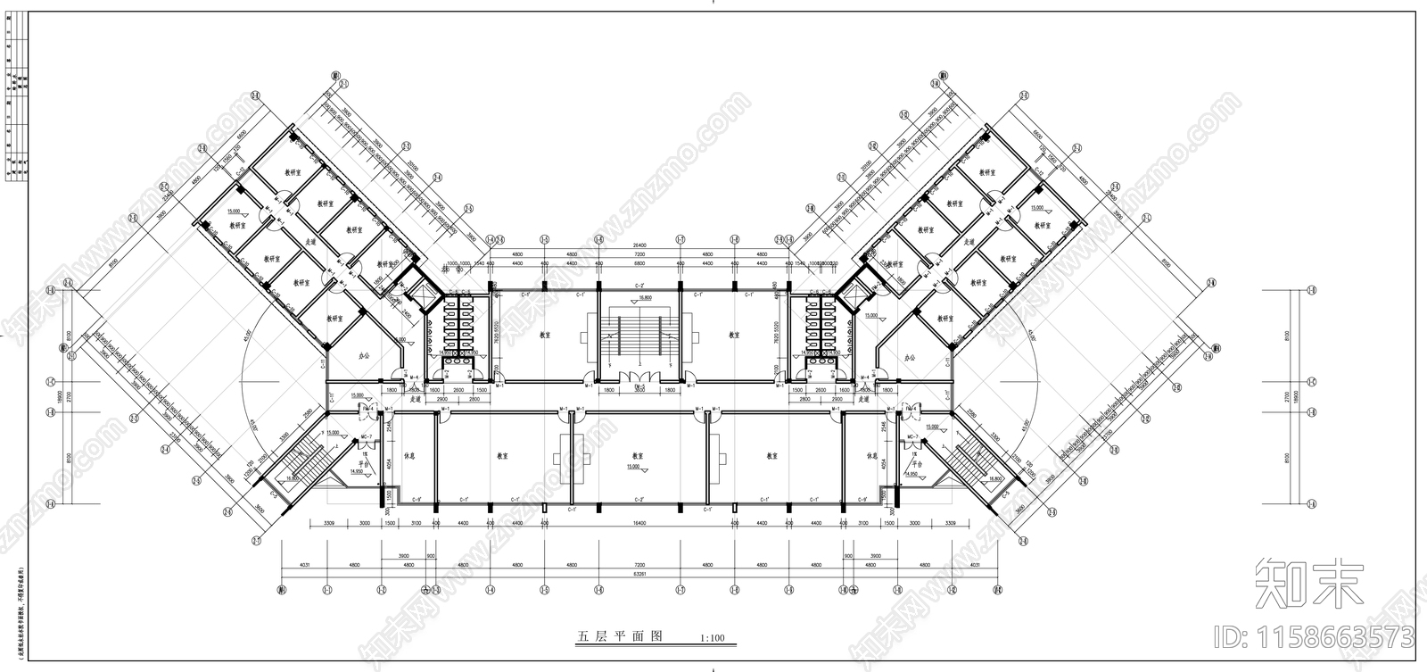 消防大队教学楼cad施工图下载【ID:1158663573】