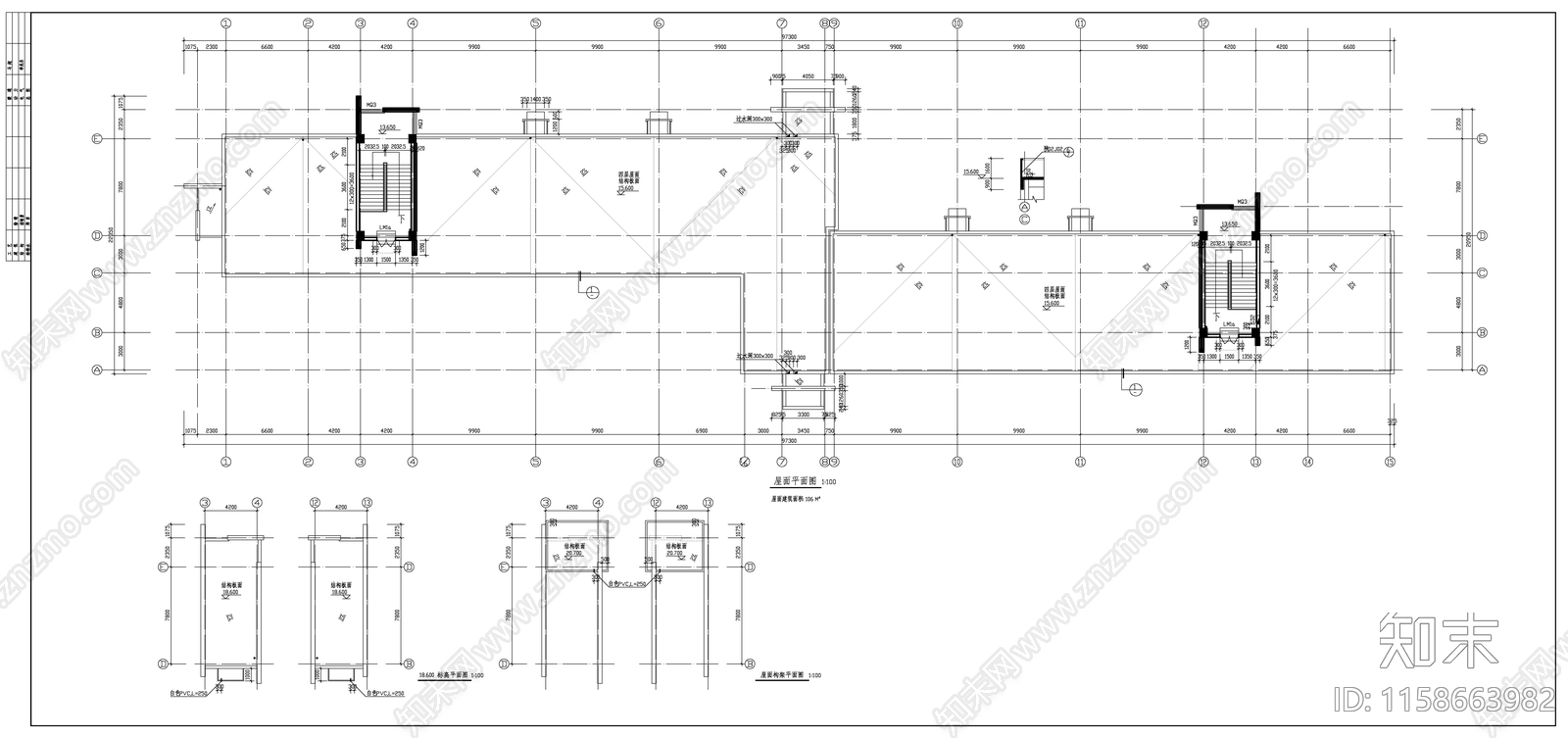 西安某大学教学楼建cad施工图下载【ID:1158663982】