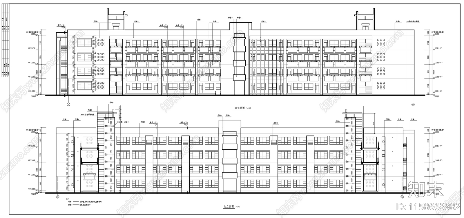 西安某大学教学楼建cad施工图下载【ID:1158663982】