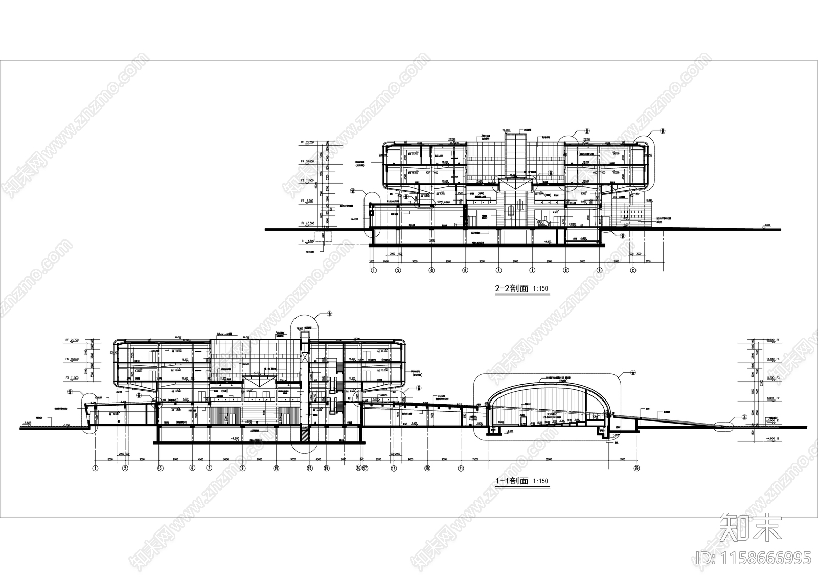 南京某高校图书馆建筑图施工图下载【ID:1158666995】