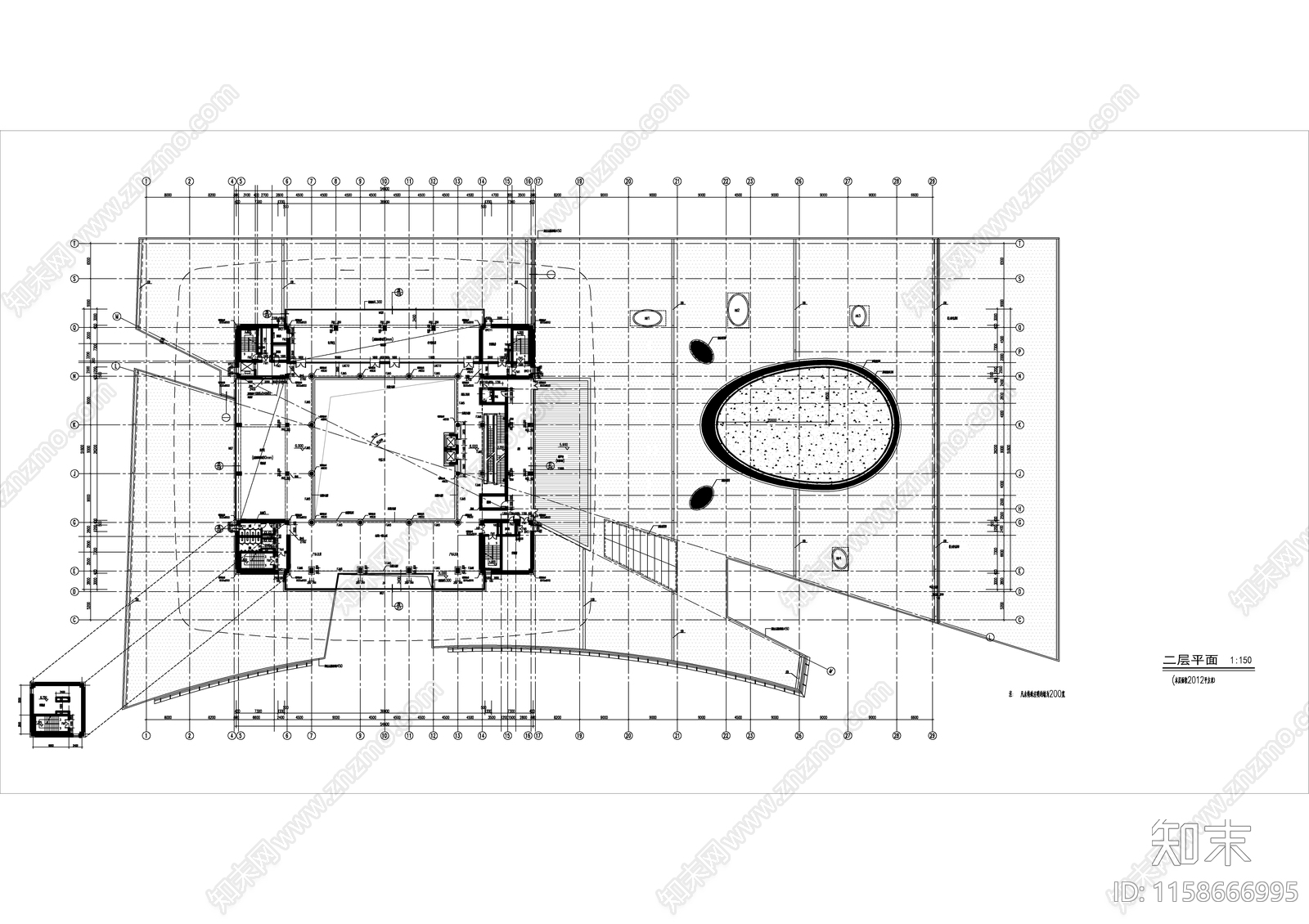 南京某高校图书馆建筑图施工图下载【ID:1158666995】