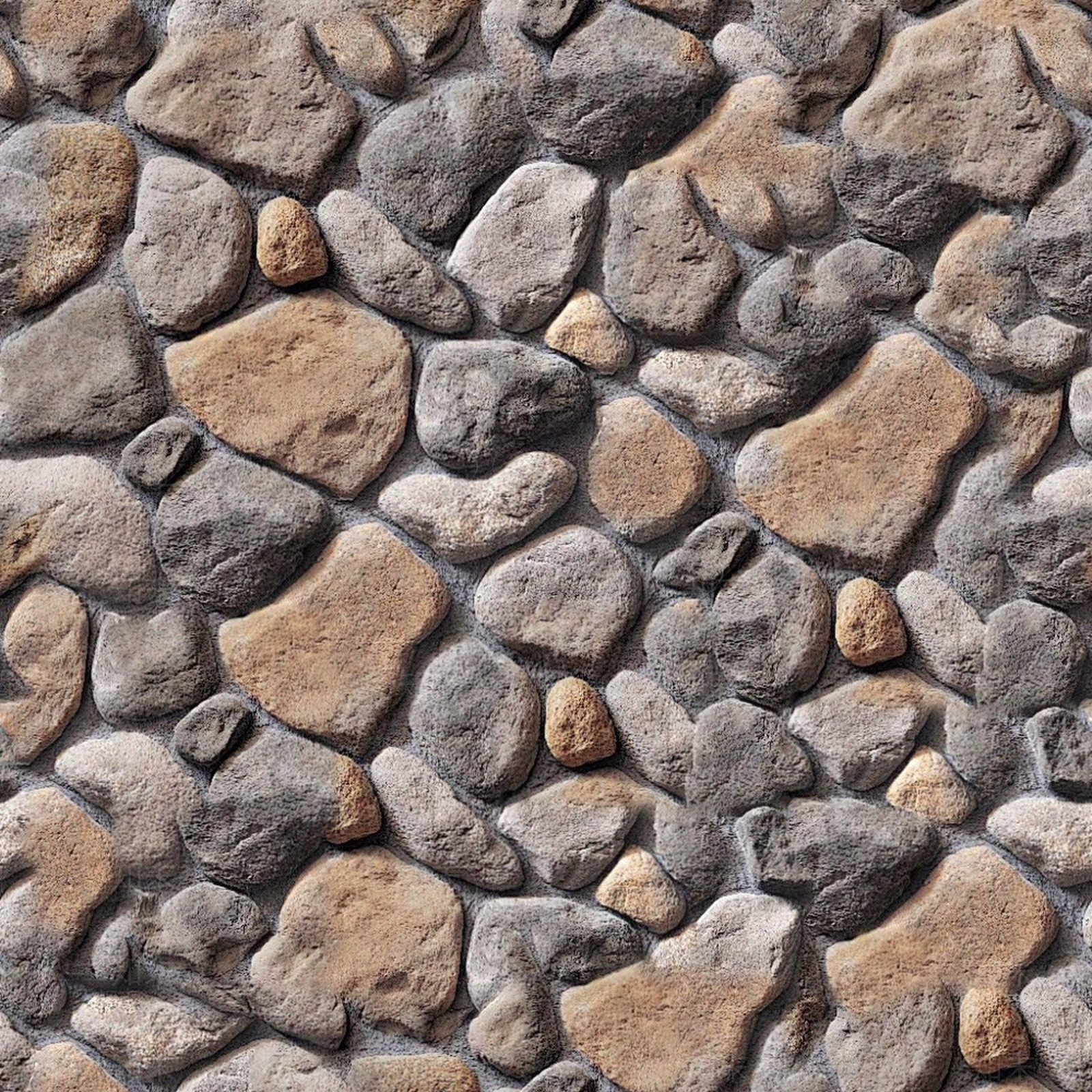 无缝黄灰色碎拼文化石墙面贴图下载【ID:1158668439】