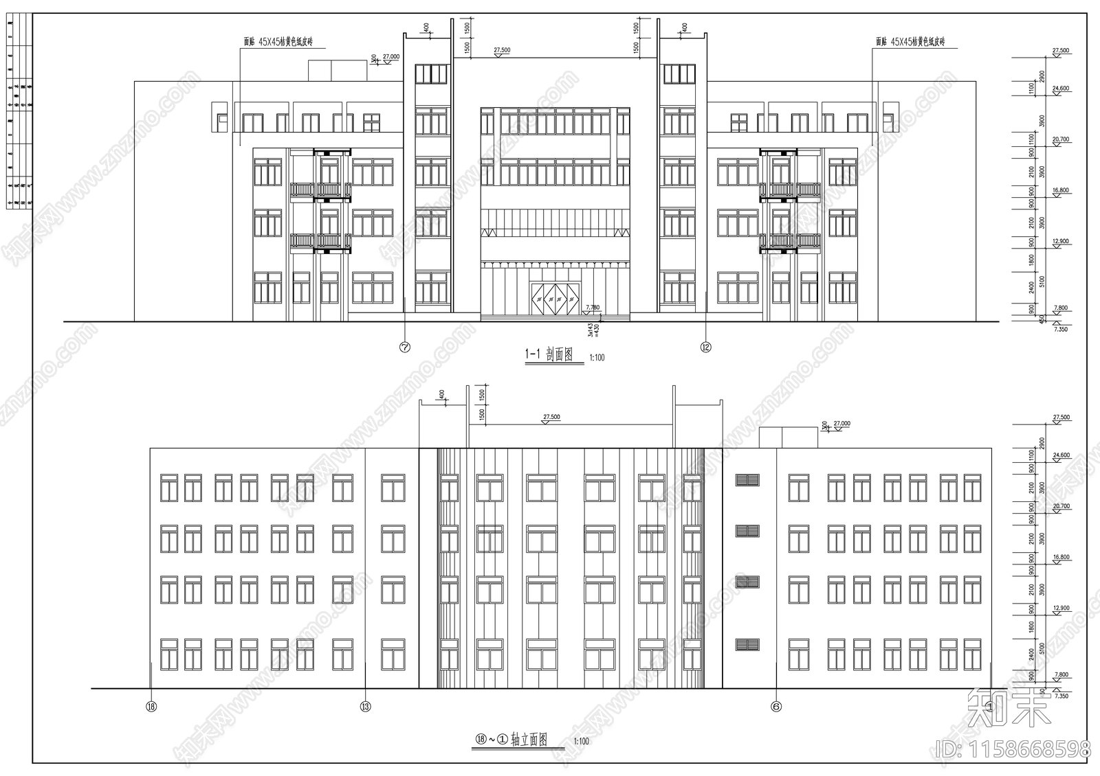 学校图书馆建施工图下载【ID:1158668598】