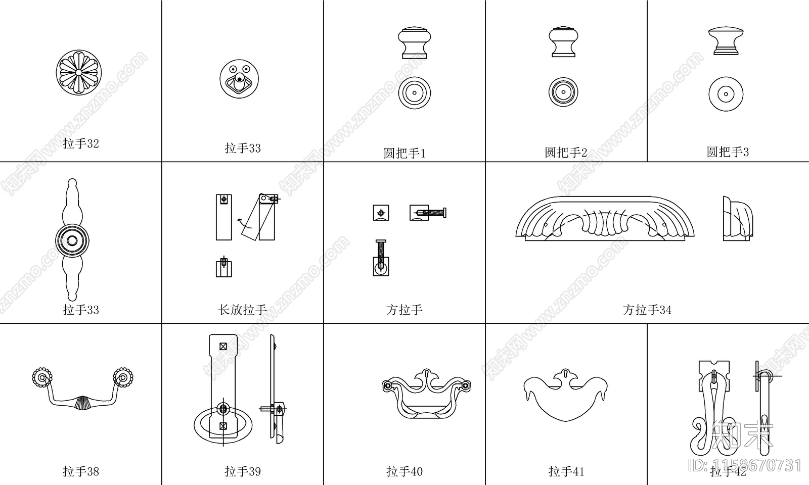 常用五金施工图下载【ID:1158670731】