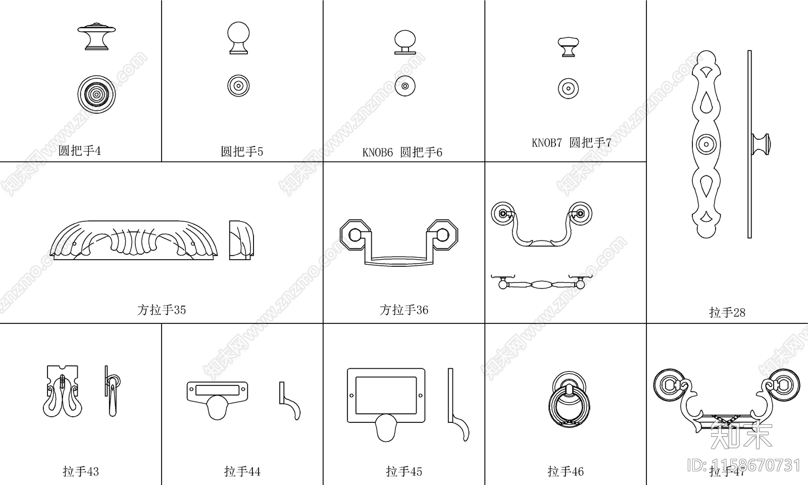 常用五金施工图下载【ID:1158670731】