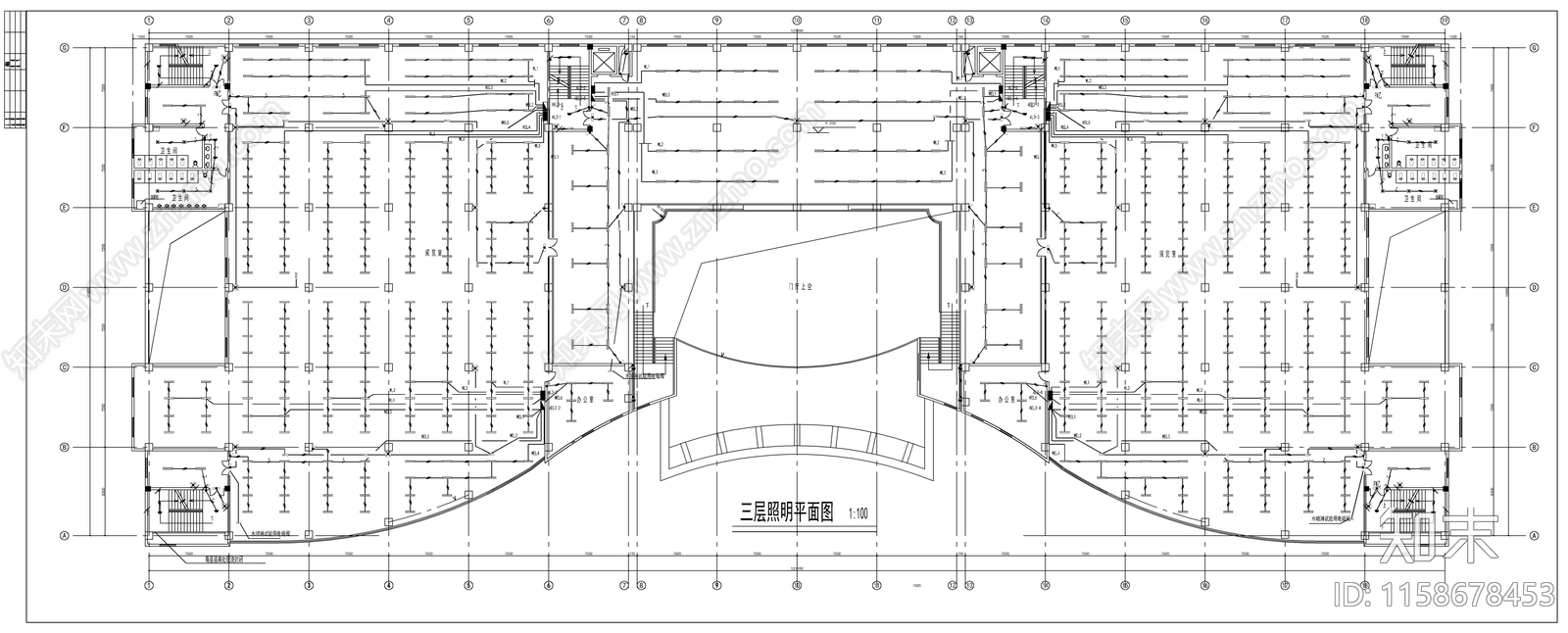 学校图书馆电气图cad施工图下载【ID:1158678453】
