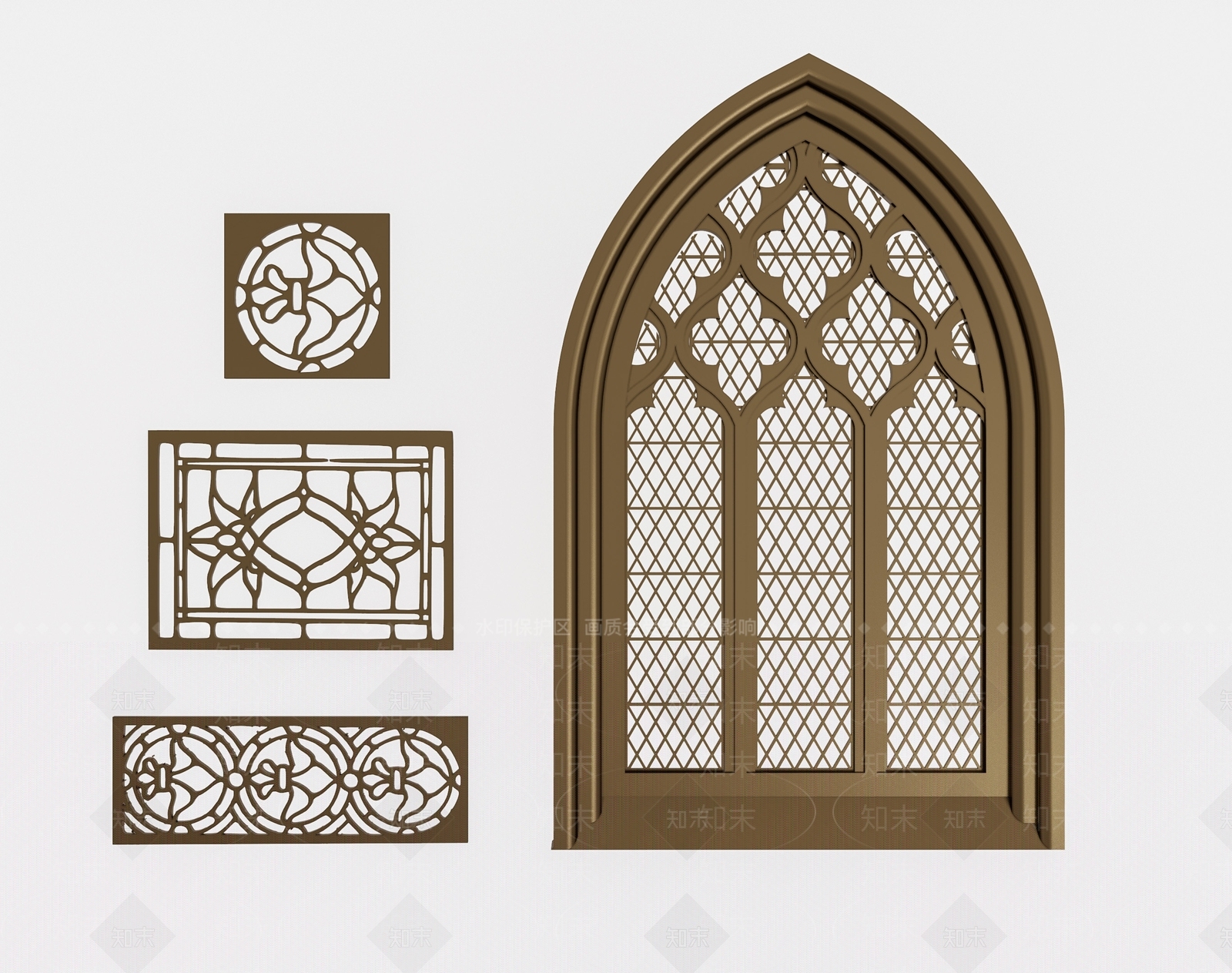 欧式雕花窗户SU模型下载【ID:1158679126】