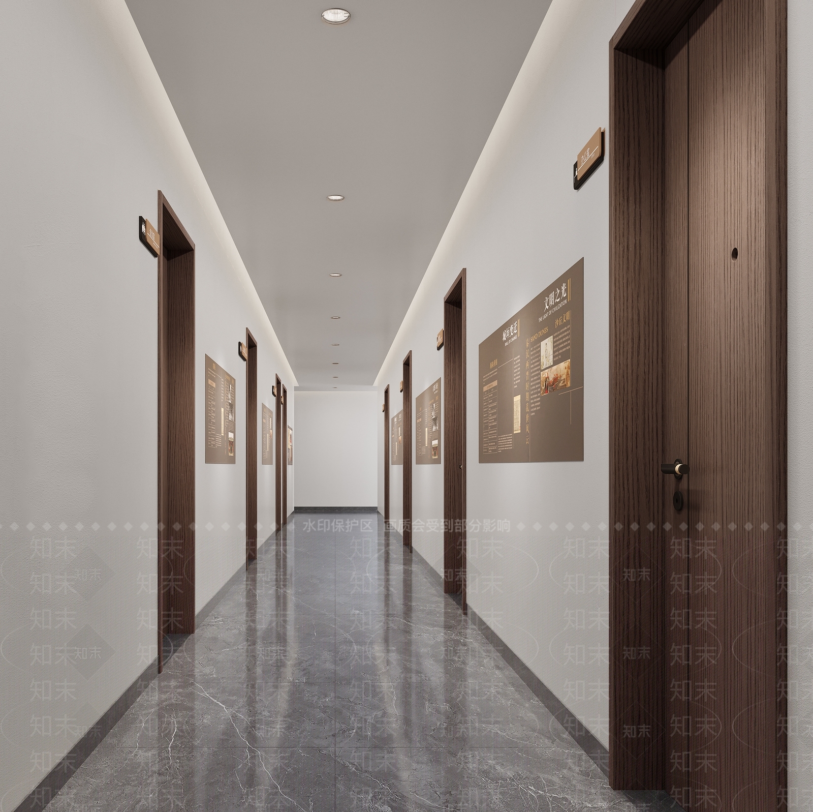 办公室过道门牌乳胶漆历史画展3D模型下载【ID:1158681322】