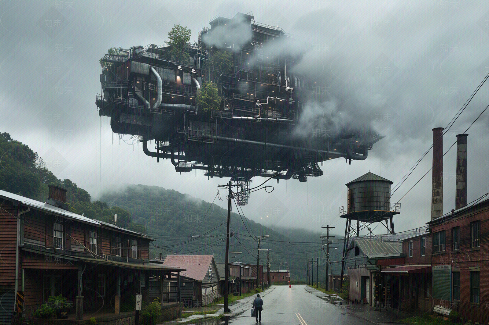 未来科幻风格飞行建筑街道外景贴图下载【ID:1158681675】