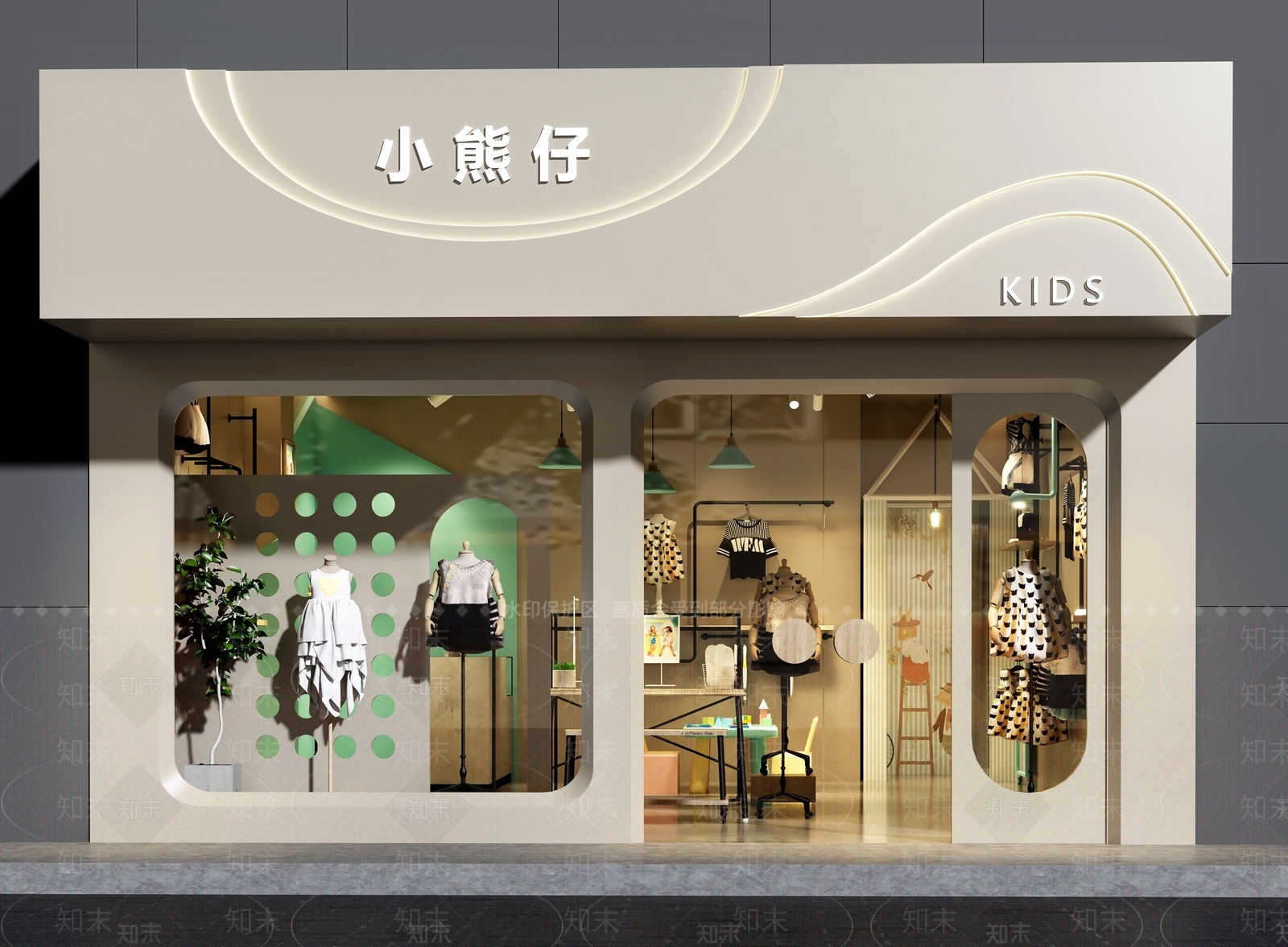 现代童装店门头设计3D模型下载【ID:1158681714】