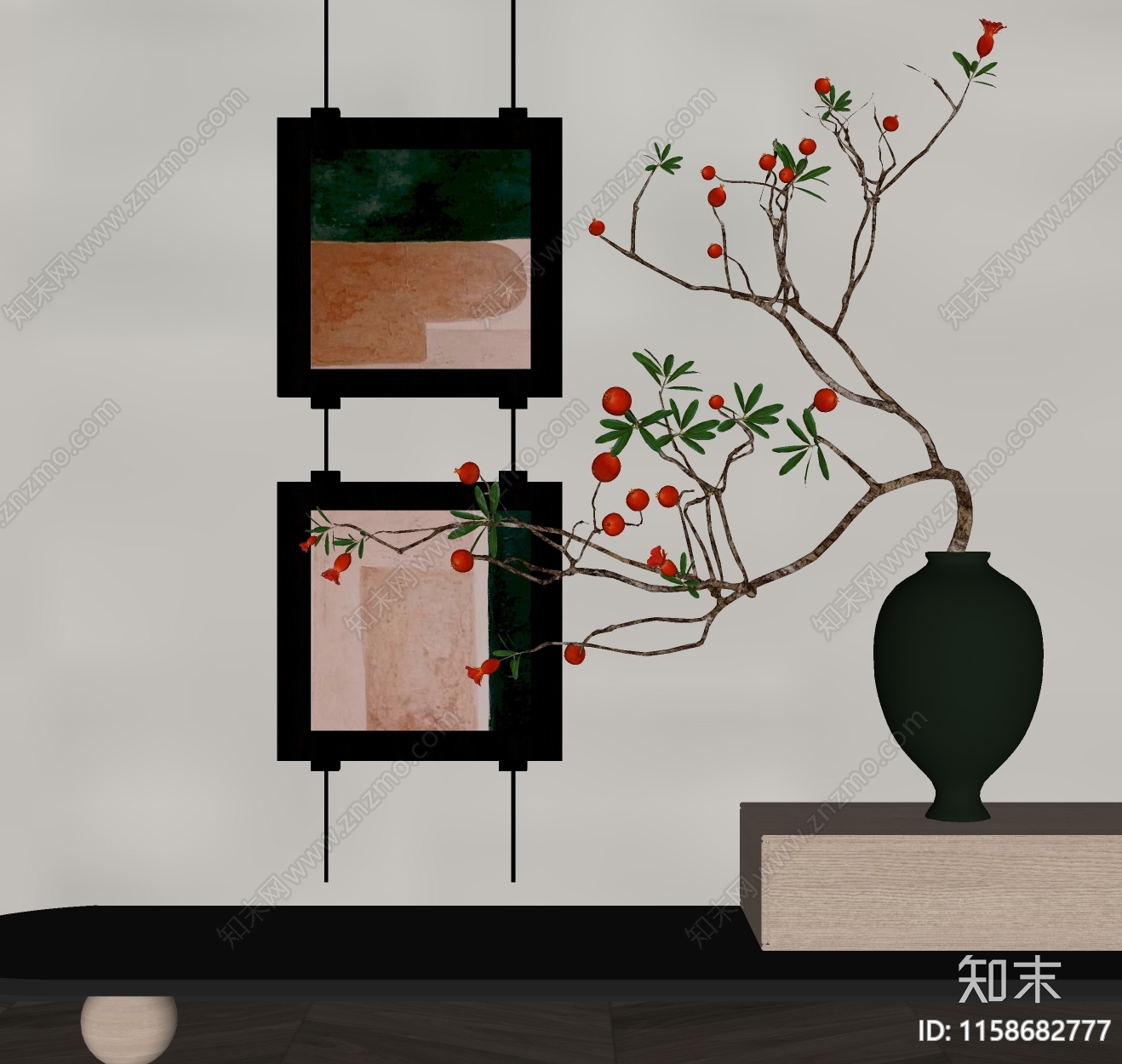 现代装饰画SU模型下载【ID:1158682777】