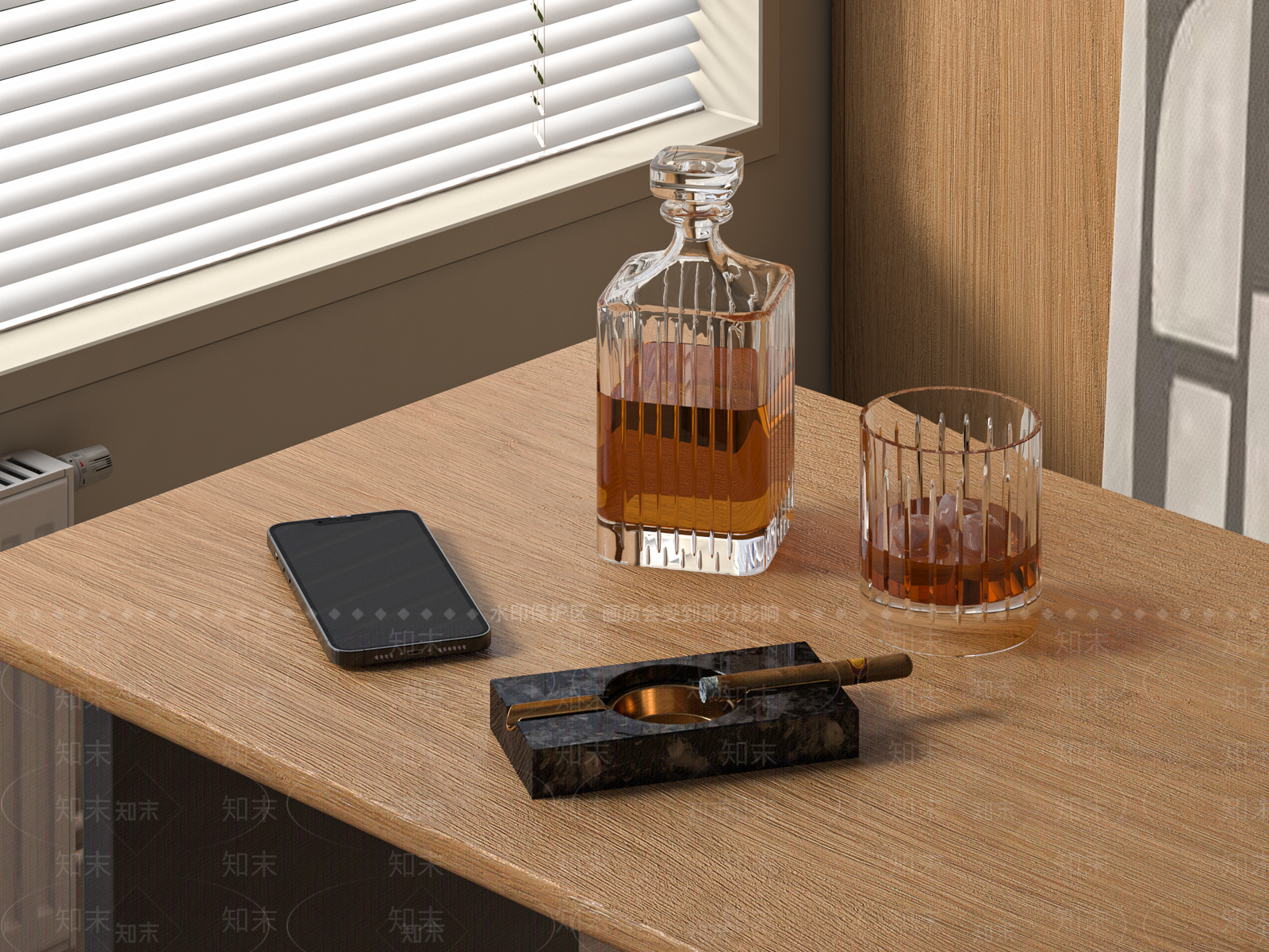 现代酒瓶酒杯组合3D模型下载【ID:1158685318】