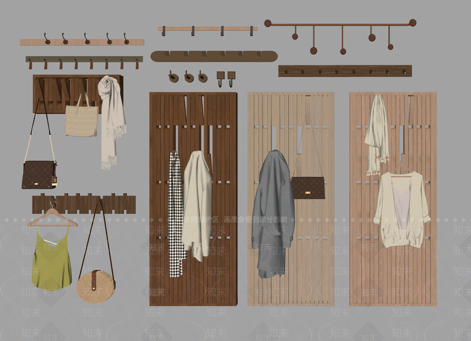 现代挂衣架SU模型下载【ID:1158688685】