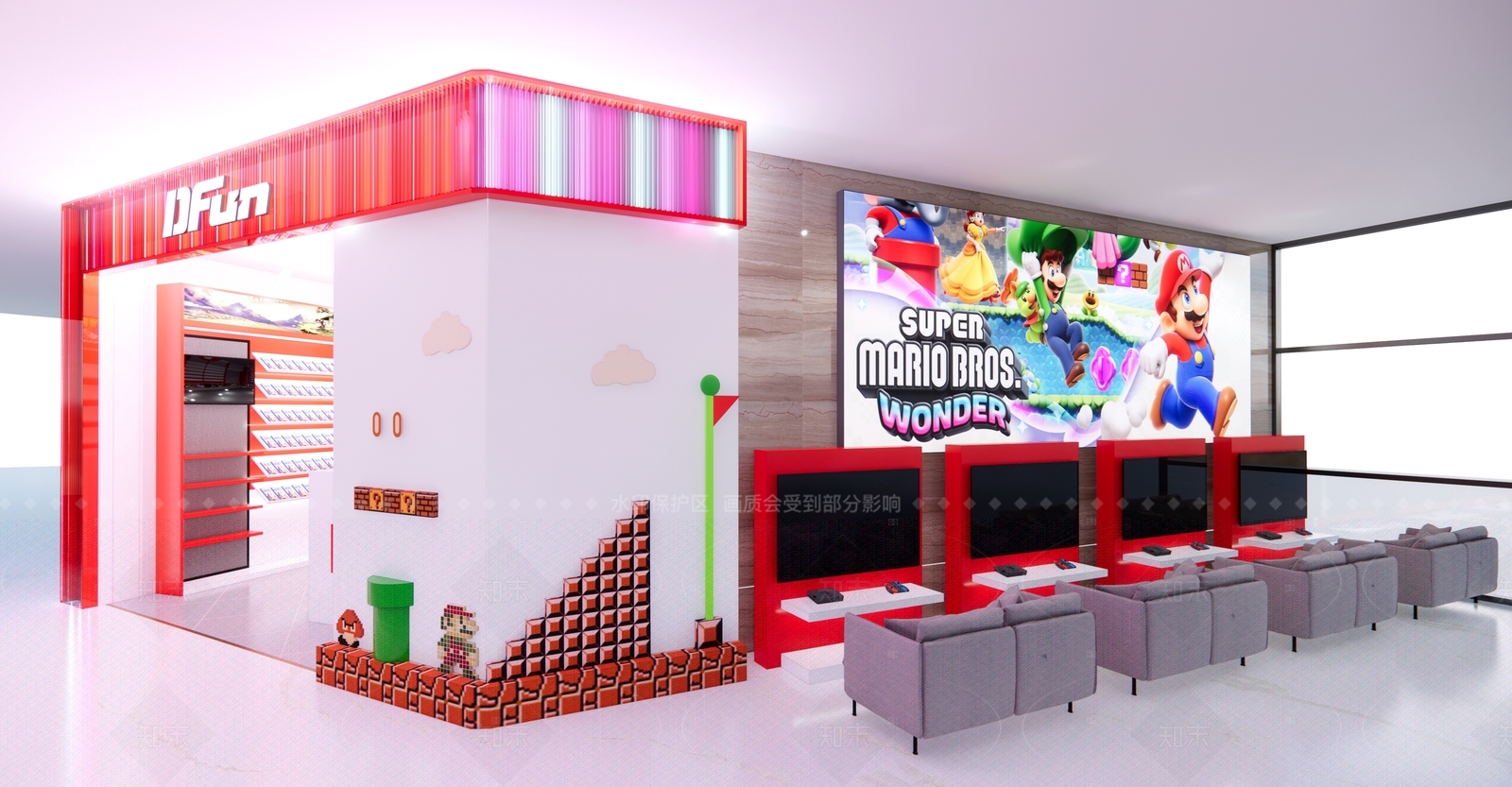现代switch游戏展厅店铺SU模型下载【ID:1159831089】