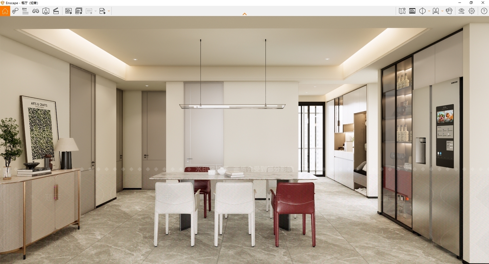 现代家居餐厅SU模型下载【ID:1215966411】