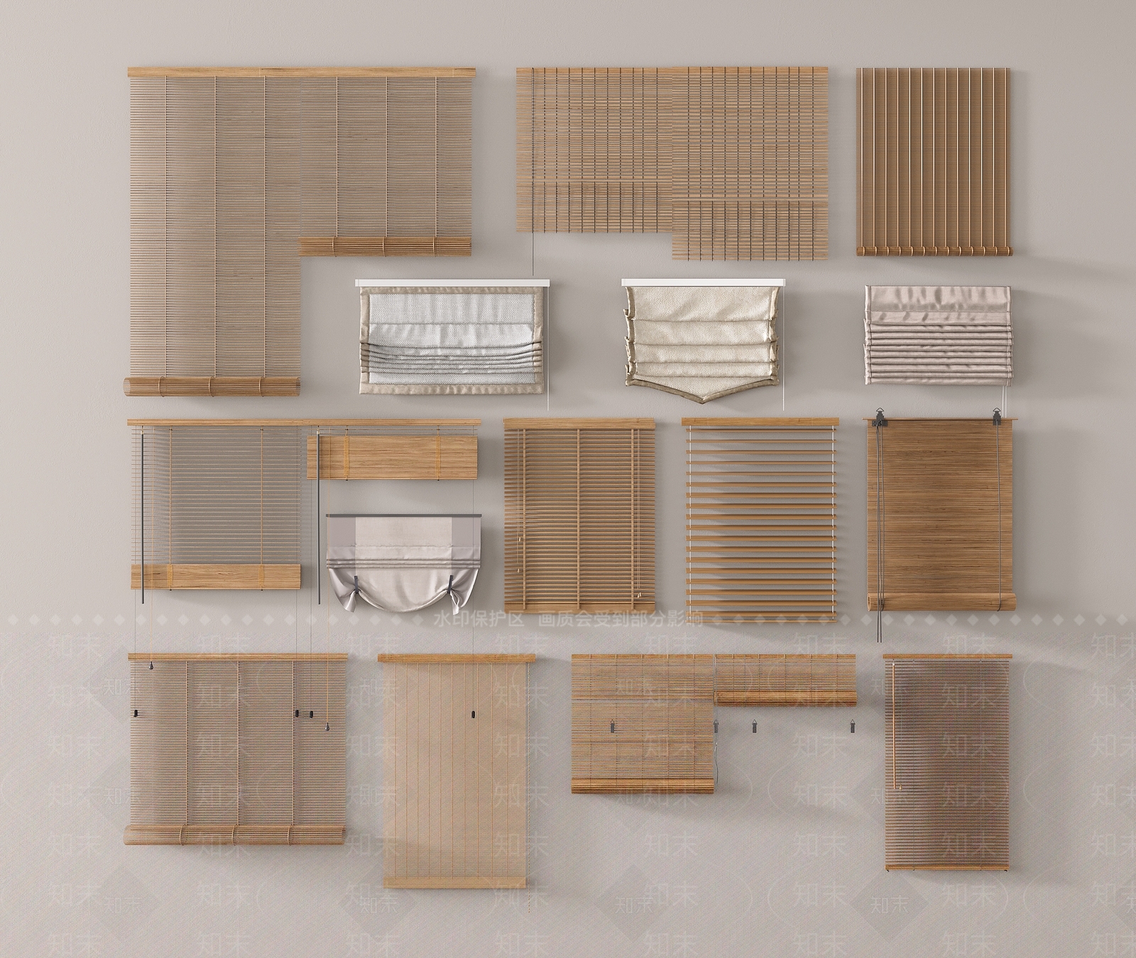 新中式竹帘3D模型下载【ID:1158696044】