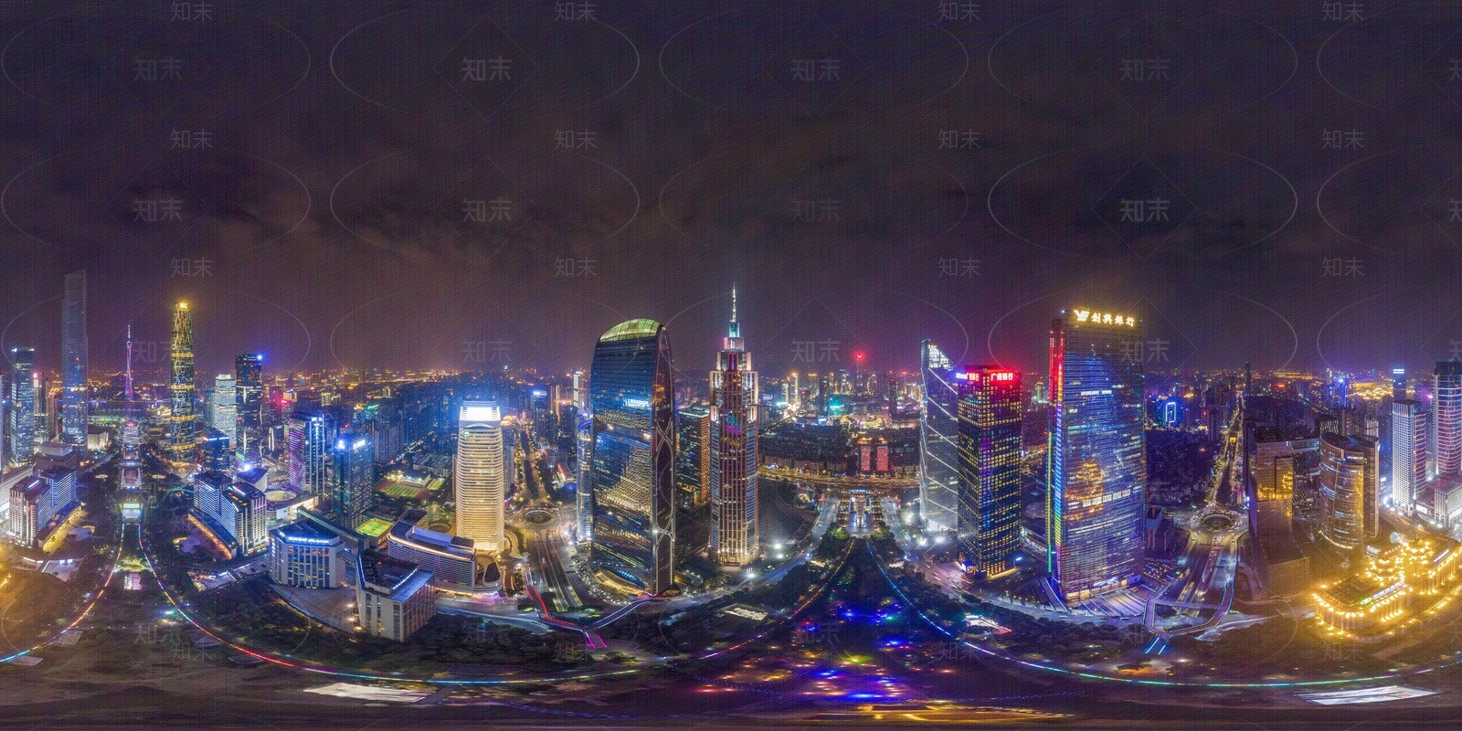 HDR晨曦黄昏城市夜景全景贴图下载【ID:1158698332】