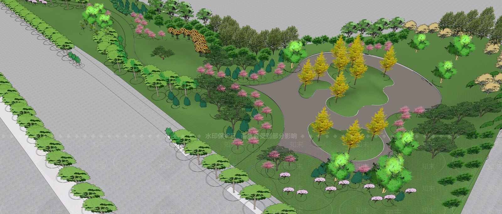 现代公园景观SU模型下载【ID:1158697749】